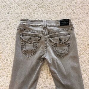 True Religion grey low rise bootcut jeans